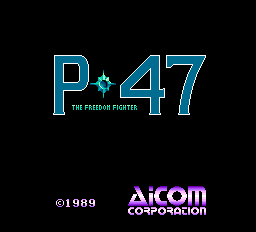 P-47: The Freedom Fighter title screen for PC Engine